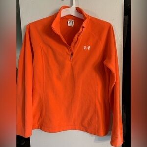 Under armor, half zip pull over sweatshirt, women’s, medium, coral, pink orange